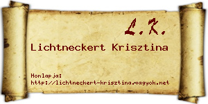 Lichtneckert Krisztina névjegykártya